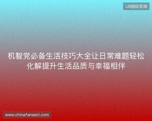 机智党必备生活技巧大全让日常难题轻松化解提升生活品质与幸福相伴